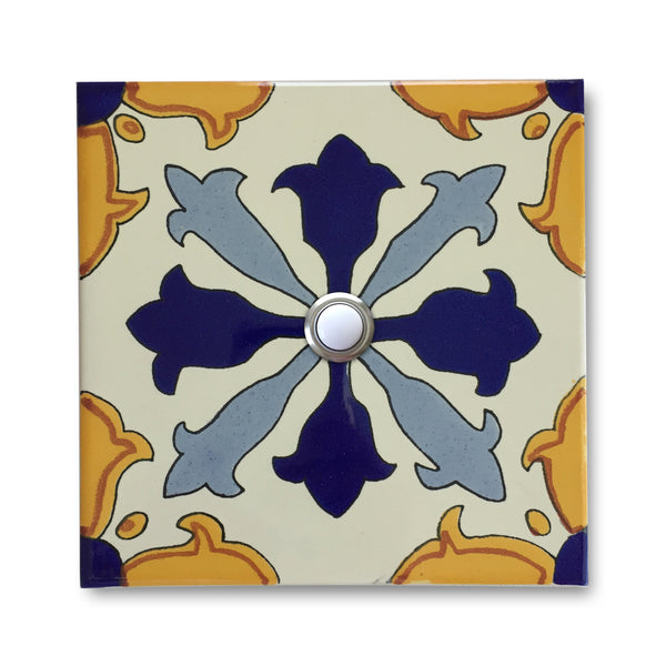 CAD622 - 6x6 Handcrafted Ceramic Tile Doorbell Cover with Lighted Push Button