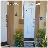 CAD28 - 2x4 Handcrafted Ceramic Tile Doorbell Cover with Lighted Push Button