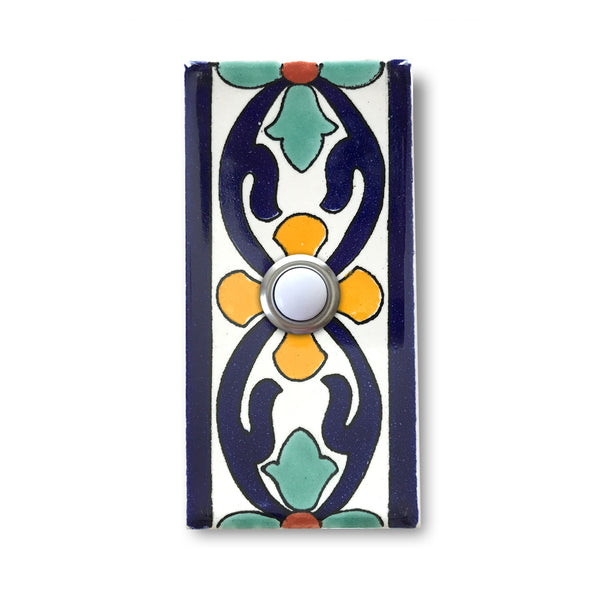 CAD22 - 2x4 Handcrafted Ceramic Tile Doorbell Cover with Lighted Push Button