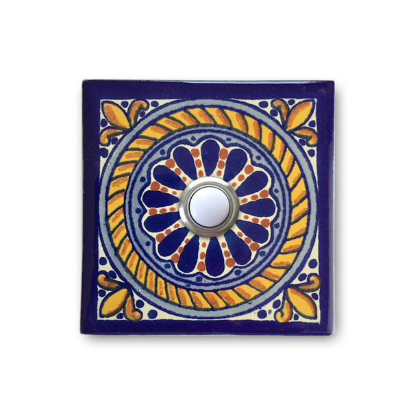 CAD35 - 3x3 Handcrafted Ceramic Tile Doorbell Cover with Lighted Push Button