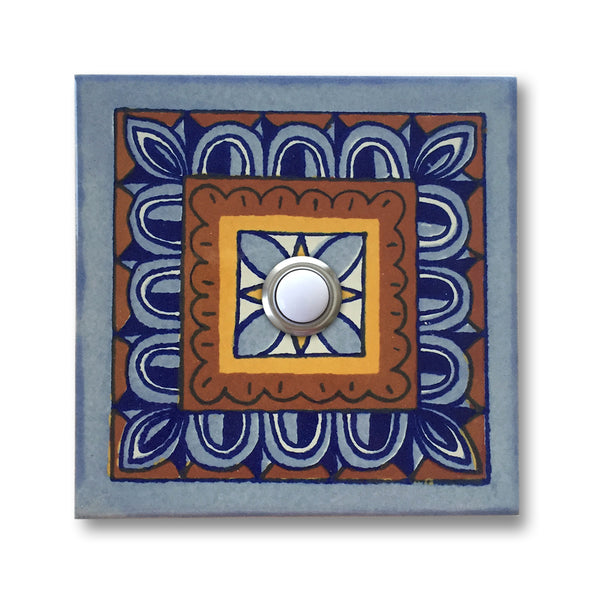 CAD454 - 4x4 Handcrafted Ceramic Tile Doorbell Cover with Lighted Push Button