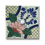 CAD446 - 4x4 Handcrafted Ceramic Tile Doorbell Cover with Lighted Push Button