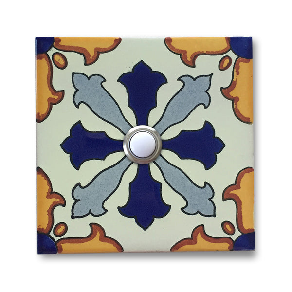 CAD442 - 4x4 Handcrafted Ceramic Tile Doorbell Cover with Lighted Push Button
