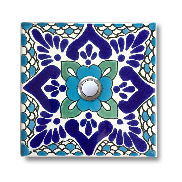CAD408 - 4x4 Handcrafted Ceramic Tile Doorbell Cover with Lighted Push Button