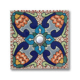 CAD447 - 4x4 Handcrafted Ceramic Tile Doorbell Cover with Lighted Push Button