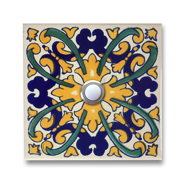 CAD445 - 4x4 Handcrafted Ceramic Tile Doorbell Cover with Lighted Push Button