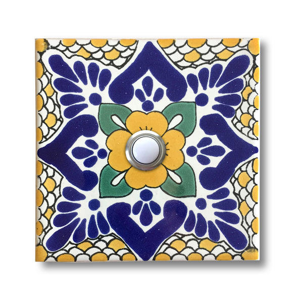 CAD409 - 4x4 Handcrafted Ceramic Tile Doorbell Cover with Lighted Push Button
