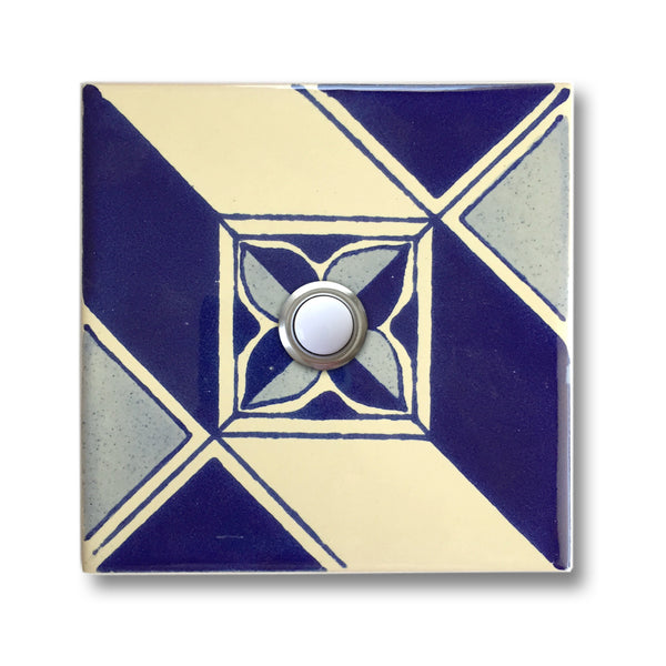 CAD414 - 4x4 Handcrafted Ceramic Tile Doorbell Cover with Lighted Push Button