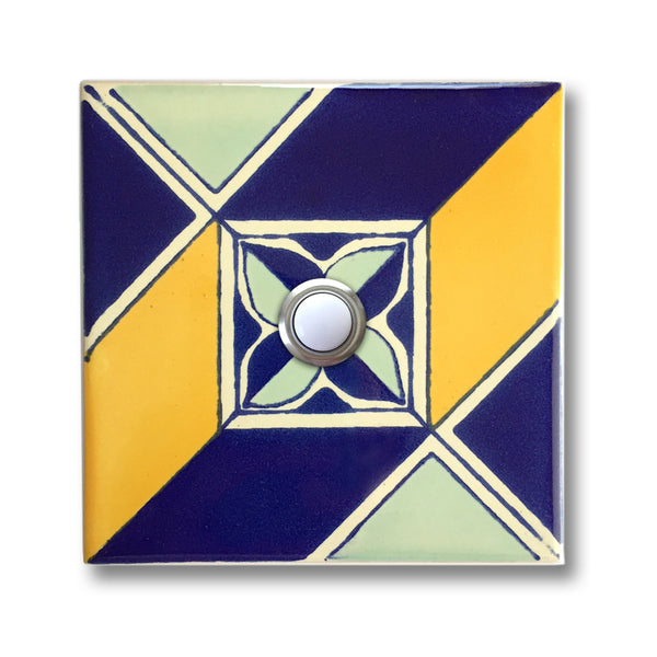 CAD413 - 4x4 Handcrafted Ceramic Tile Doorbell Cover with Lighted Push Button