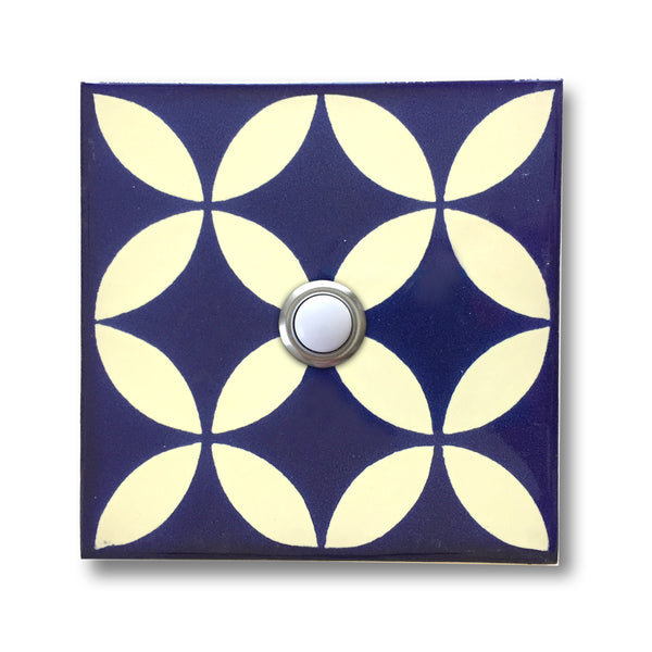 CAD418 - 4x4 Handcrafted Ceramic Tile Doorbell Cover with Lighted Push Button