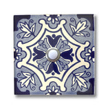 CAD463 - 4x4 Handcrafted Ceramic Tile Doorbell Cover with Lighted Push Button