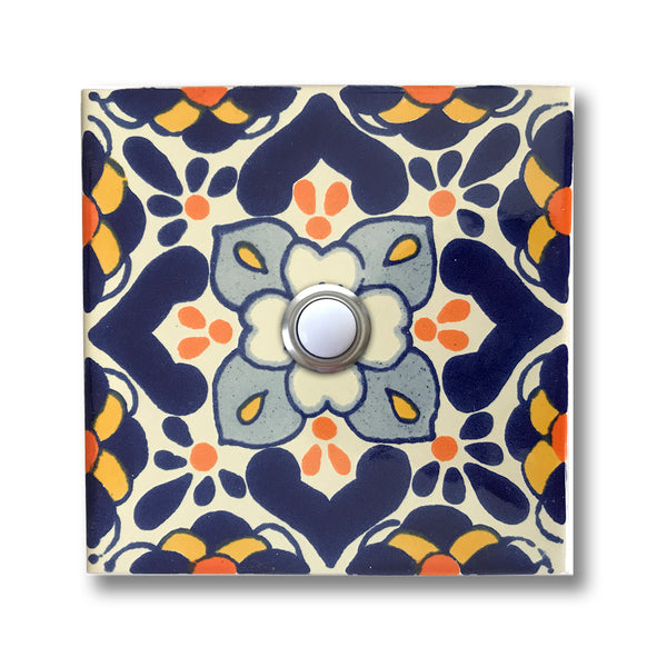CAD464 - 4x4 Handcrafted Ceramic Tile Doorbell Cover with Lighted Push Button