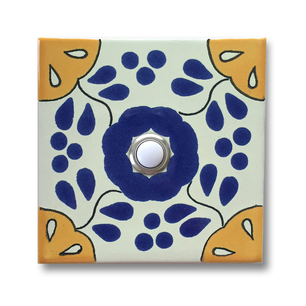 CAD438 - 4x4 Handcrafted Ceramic Tile Doorbell Cover with Lighted Push Button