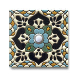 CAD406SB - 4x4 Handcrafted Ceramic Tile Doorbell Cover with Lighted Push Button