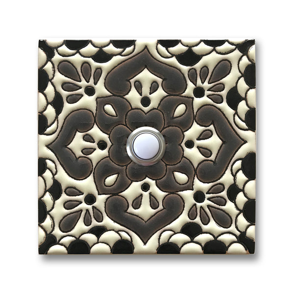 CAD407SB - 4x4 Handcrafted Ceramic Tile Doorbell Cover with Lighted Push Button