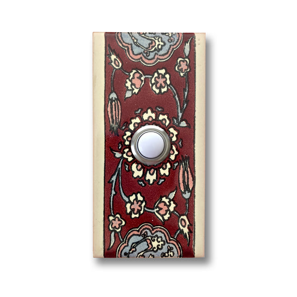 CAD23 - 2x4 Handcrafted Ceramic Tile Doorbell Cover with Lighted Push Button