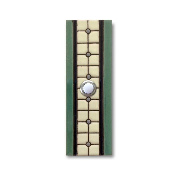 CAD261SB - 2x6 Handcrafted Ceramic Tile Doorbell Cover with Lighted Push Button